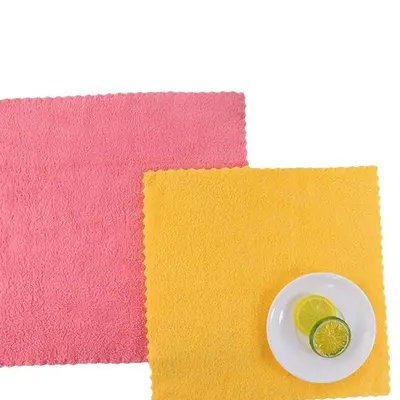 Warp-edge jacquard knitted coral velvet small square towel 30x30 cm children's towel absorbent soft fabric baby face towel