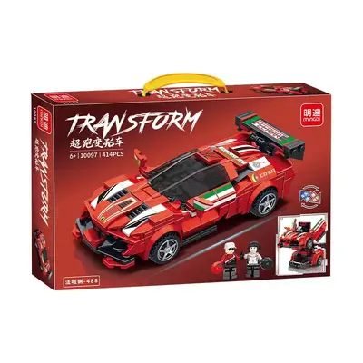 Transforming Sports Car Building Block Set, Large Gift Box for Boys