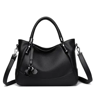 Women's Soft Leather Handbag, Large Capacity, Single Shoulder Strap - 13