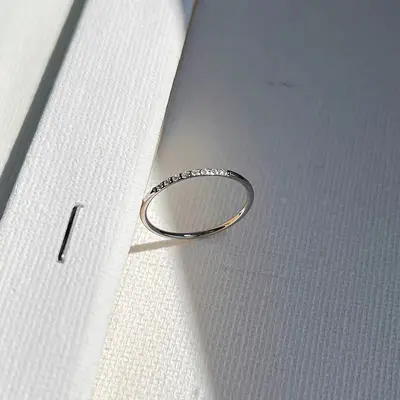 8-Stone Women's Ring, Slim Design, Zircon - 5