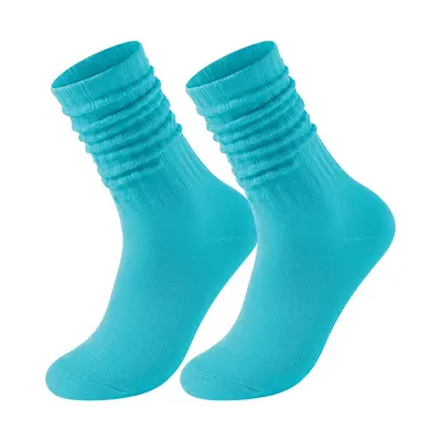 Unisex Thick-Knit Cotton Mid-Length Socks, Solid Color, 2 Pairs - 12