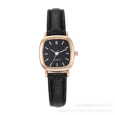 Damen-Quarzuhr quadratisch, Lederarmband - 9
