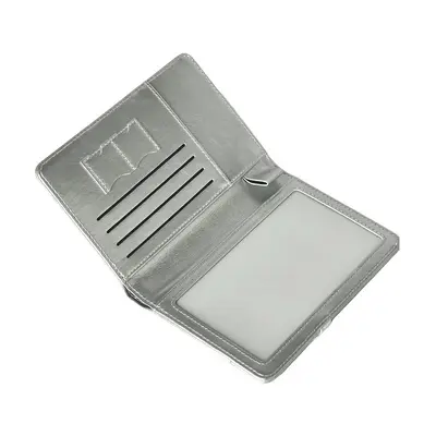 Niche Korean Style Silver Gray Passport Holder High-End Travel Document Organizer ID Card Storage Set Wallet Premium Quality