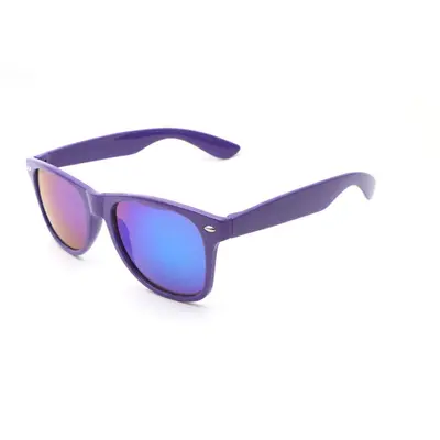 Solid Stud Sunglasses with Green Mirror Lens - 12