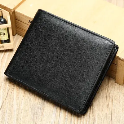 Marant Men's Short Wallet, First-Layer Cowhide Leather, Bi-Fold, Anti-Magnetic - 8