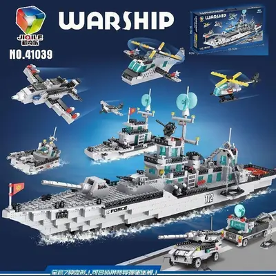 Lego uyumlu askeri uçak gemisi yapı taşı seti, erkek çocuklar için - 11