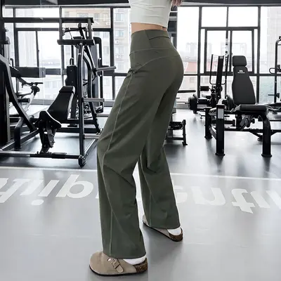 薄款瑜伽阔腿裤女2026夏新款薄款高腰小个子健身瑜伽宽松休闲裤女