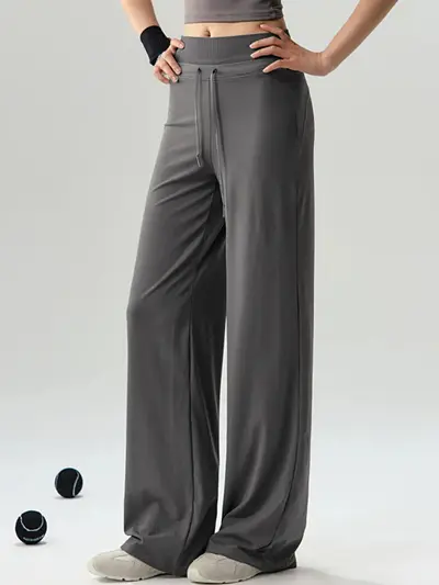 Loose yoga long pants women wide leg pilates fitness long sleeve - 4