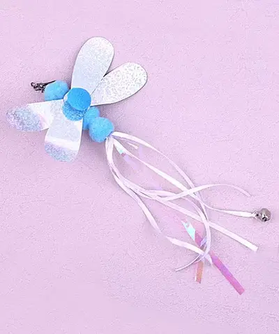 Retractable Cat Teaser Wand Set with Feathers and Bells - 7