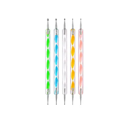 Wooden Dotting Pen Set, 5 Pieces Double-Ended, for Acrylic Nail Art - 9