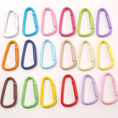 Heart-Shaped Metal Carabiner Hook, Colorful Spring Bag Charm - 7