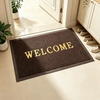 PVC Loop Pile Door Mat with Printed Logo, Waterproof, Anti-Slip - 11