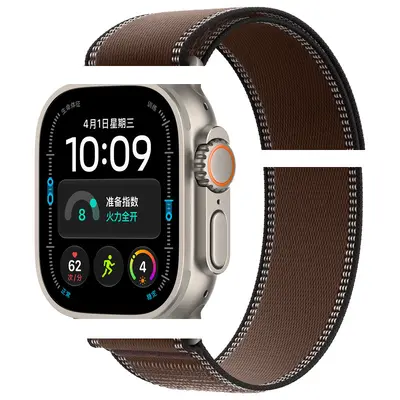 Velcro Strap Compatible with Apple Watch S10/Ultra2, Black Buckle - 10