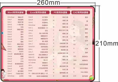 鼠标垫定制跨境电商密锁边彩色大号加厚卡通快捷键桌垫游戏鼠标垫 - 12