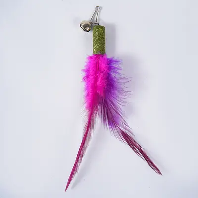 Replacement Head for Cat Teaser Wand with Bell and Feathers - 8