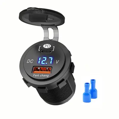 Car Motorcycle USB Charging Port 12V Cigarette Lighter Adapter Modified Vehicle Fast Charger Electric Vehicle Mobile Phone Charger - 10