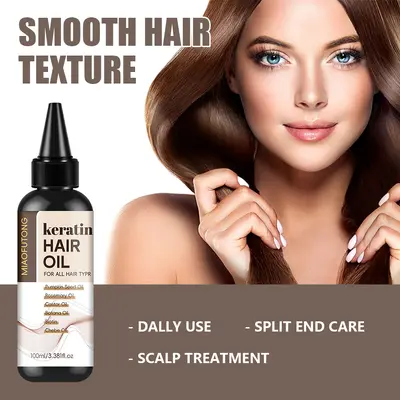 Keratin-Haarpflegeöl gegen Frizz, feuchtigkeitsspendend und glättend