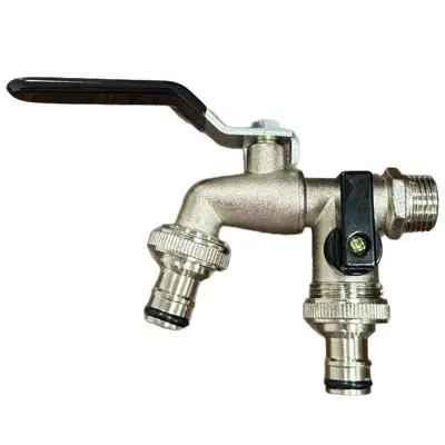 1/2 Zoll Zinklegierung Wasserhahn, Gartenwasserhahn mit 1 Eingang und 2 Ausgängen, Waschma - 13