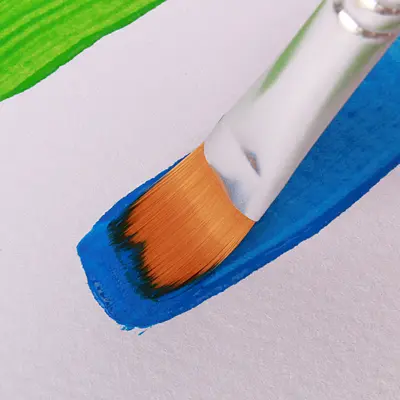 6支原木杆尼龙毛画笔套装丙烯颜料笔刷初学者水彩调色涂鸦绘画笔 - 5