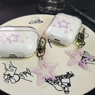 Apple AirPods Case, Clear Protective Shell, Star Design