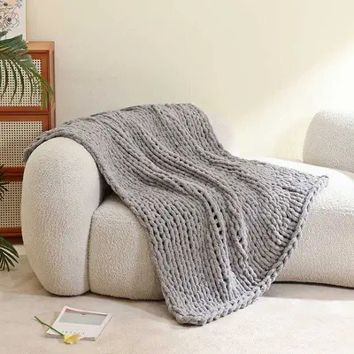 Bohemian Knitted Camping Blanket, Thick Sofa Throw - 13
