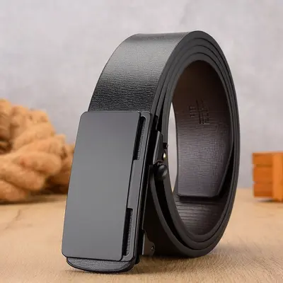 2025 New Genuine Leather Business Automatic Buckle Belt Trend for Young Men - 2