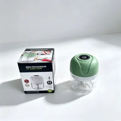 Mini elektrikli mutfak makinesi, USB şarjlı, yeşil/beyaz