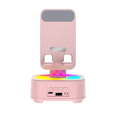 3-in-1 Handyhalter mit Bluetooth-Lautsprecher, Farbleuchten, höhenverstellbar