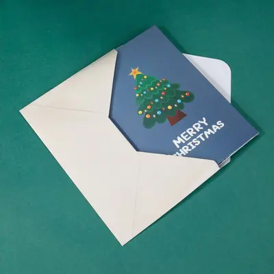 3D Pop-Up Christmas Tree Greeting Card, Corporate Blessing Card