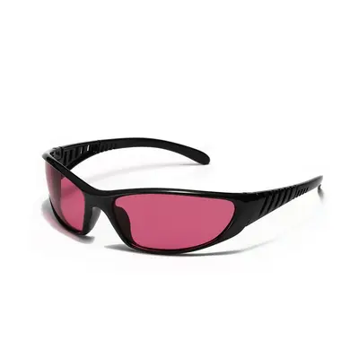 Y2K Silver Sunglasses, Colorful Hollow Frame, Futuristic Design - 10
