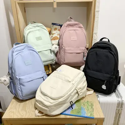 Mädchen-Schulrucksack Mittelschule großes Fassungsvermögen zwei Gurte