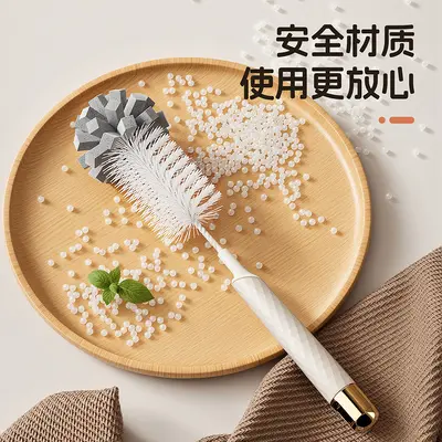 2-in-1 Long Handle Baby Bottle and Cup Cleaning Brush with Sponge