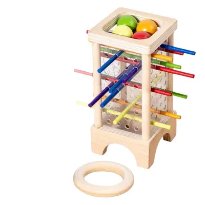 Wooden dice game colorful wooden stick board game Montessori early childhood family interactive educational early learning toys
