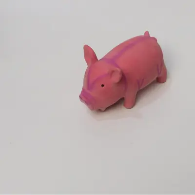 Pet Dog Squeaky Toy, Little Pink Pig, Multiple Squeaks - 4