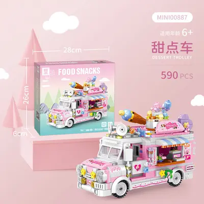 Zhegao 00886-00891 Tatlı Hamburger Arabası Yapı Taşı Seti - 8