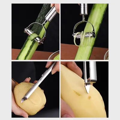 Mutfak sebze rendesi 3'lü set, paslanmaz çelik, peeler ve tıraş makinesi