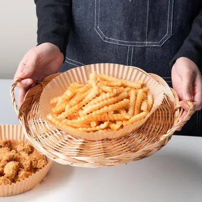 Ev Kullanımı Gıda Silikon Yağlı Kağıt Yuvarlak Kağıt Tabak Air Fryer Özel Kağıt Ped Yapışmaz Silikon Yağlı Kağıt Barbekü Fabrika Toptan - 4