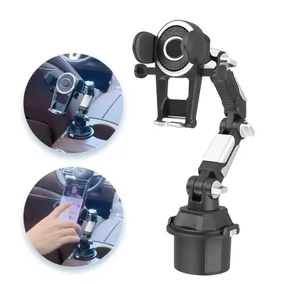 Extendable Car Phone and Tablet Holder with Long Arm and Cup Base Mount - 7