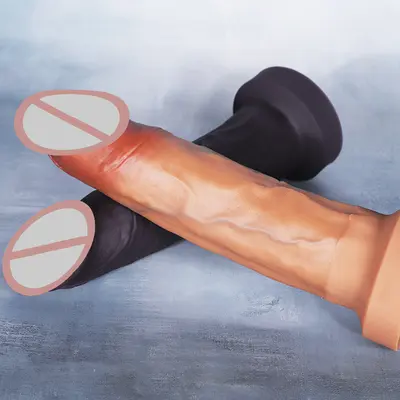 Yumuşak silikon penis, çift sertlikli, yetişkin ürünü