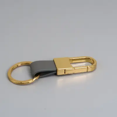Metal Leather Car Keychain with Laser-Engraved Logo, Creative Design - 8