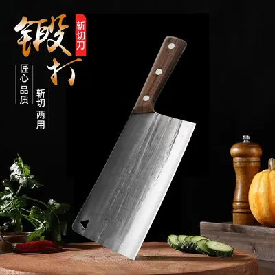 Kitchen knife set, hand-forged, stainless steel, wooden handle - 12