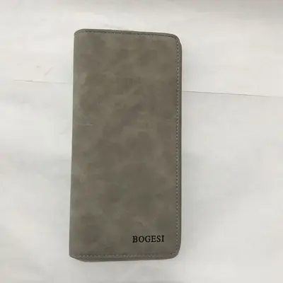 Men's Long PU Leather Wallet with Matte Finish - 4
