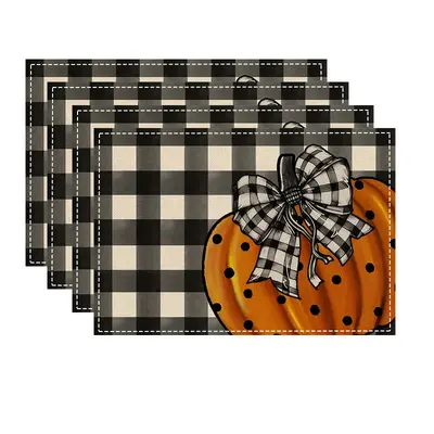 Halloween Element Patterned Printed Table Mat Ghost Festival Atmosphere Table Decoration Linen Placemat Tablecloth Insulation Mat