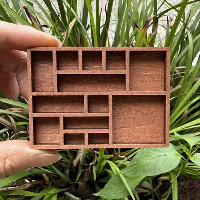 跨境 Miniature Trinket Shelf 木质微型珠宝架 矿石标本收纳摆件 - 7