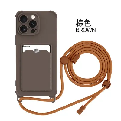 iPhone 16 Pro Max kartlı telefon kılıfı 15 Pro kordon 14 dört köşeli darbeye dayanıklı 13 koruyucu kılıf 15 için uygun - 13