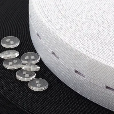 Adjustable Buttonhole Black and White Elastic Band for Children and Babies, High Elasticit - 5