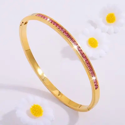 Titanstahl-Armband, vollständig mit Mikrodiamanten besetzt - 8