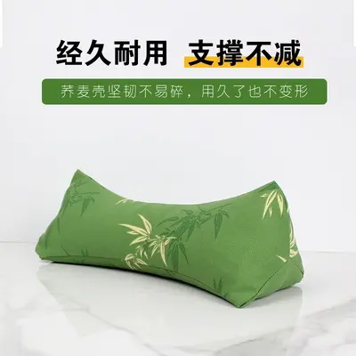 艾草颈椎枕竹叶锦缎三角颈椎枕礼品艾草枕头礼盒多功能护颈艾灸枕 - 4