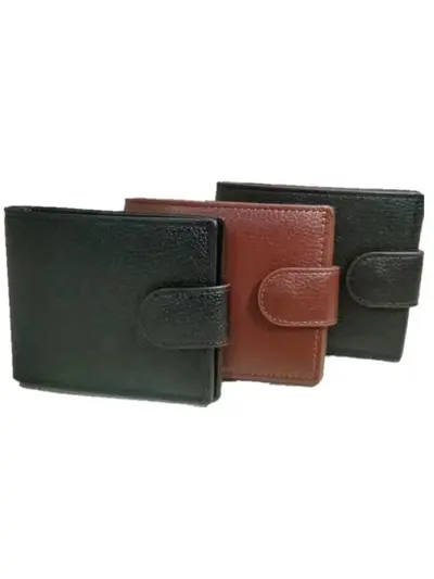 Men's Short Business Wallet, Horizontal, Multi-Card Slots, Leather - 5