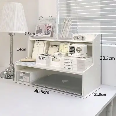 Office Desktop Multi-Layer Cosmetic Organizer, Grid Shelf - 12